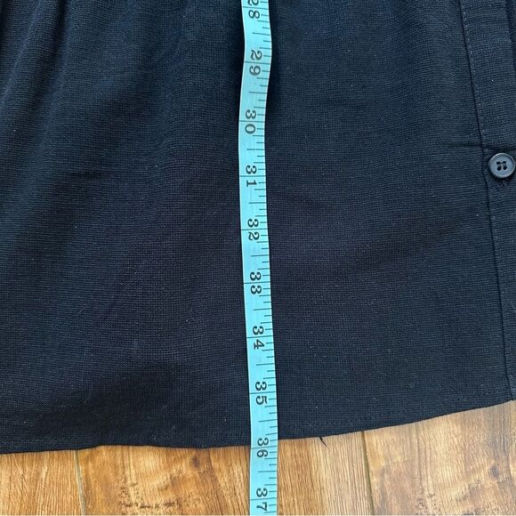 Poheme Paris Lace Detailing Button Front Long Sleeve Tiered Dress Size M/L Black - Picture 10 of 10